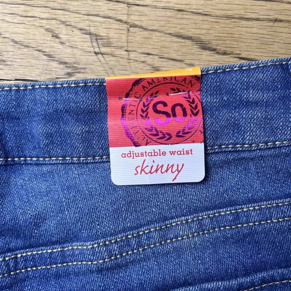 Girls Size 16 Skinny Bootcut Jeans Denim Blue Lot New MSRP $96 Justice Sonoma